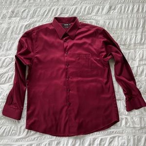 Men’s Murano Dress Shirt. Burgundy in a size 17 1/2 - 35.